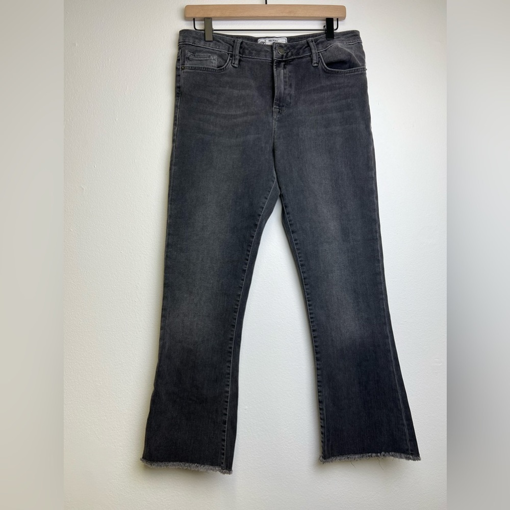 FREE PEOPLE Gray Straight Leg Flare Crop Pants